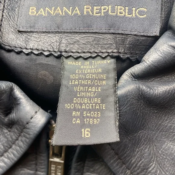 VINTAGE Banana Republic Leather Jacket - Picture 5 of 9